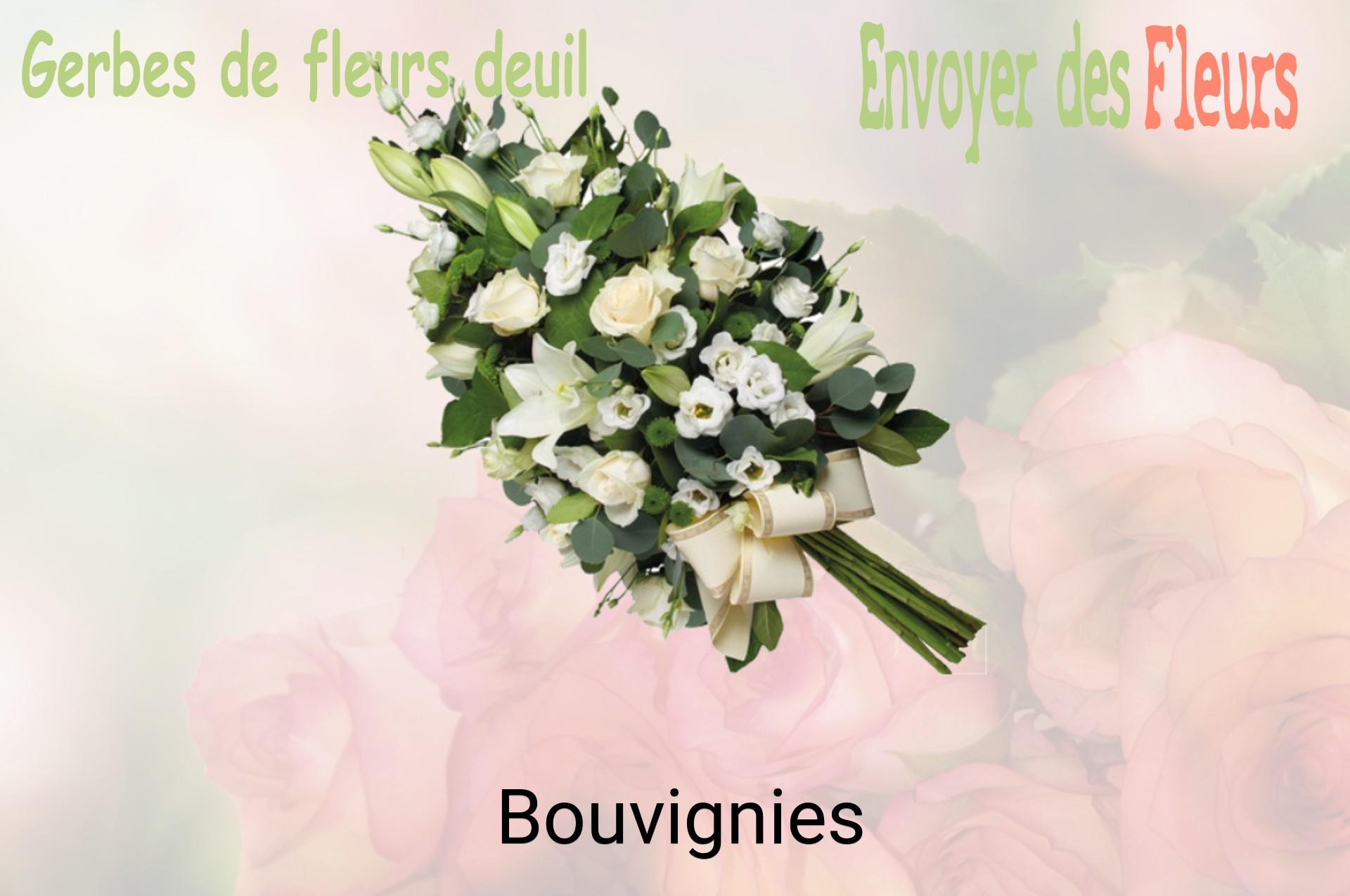 Gerbe de fleurs de deuil livrée à Bouvignies